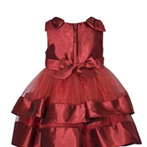 Bonnie Jean Holiday Christmas Party Dress for Baby Toddler Little and Big Girls, Burgundy, 10