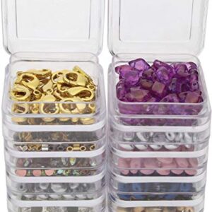 The Beadsmith Personality Case – 2 Clear Square Stacker Jar Set – Each Stack Measures 1.25 x 2.3 inches - Total 10 Jars and 2 lids, for Storage of Small Items, Crafts, Jewelry, Hardware