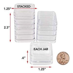 The Beadsmith Personality Case – 2 Clear Square Stacker Jar Set – Each Stack Measures 1.25 x 2.3 inches - Total 10 Jars and 2 lids, for Storage of Small Items, Crafts, Jewelry, Hardware