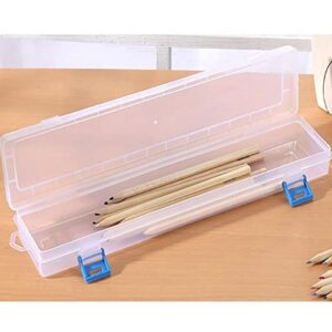 Emivery 2pcs Plastic Paint Brush Holder Watercolor Pen Storage Box Translucent Oil Paint Pen Cases for Drawing Tools Container 13'' x 2.7''