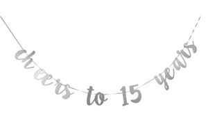 starsgarden cheers to 15 years banner – it’s my funny fabulous 15 banner -15th birthday banner decorations – milestone happy birthday decorations(silver 15), sg-22np453