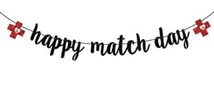 happy match day banner, residency match day decorations, congrats on matching, medical school graduation party decorations black glitter