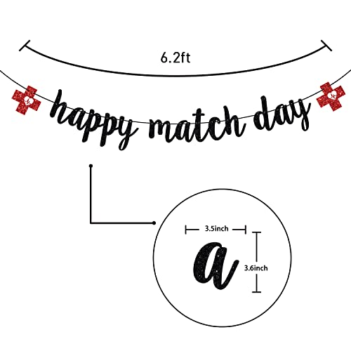 Happy Match Day Banner, Residency Match Day Decorations, Congrats on Matching, Medical School Graduation Party Decorations Black Glitter