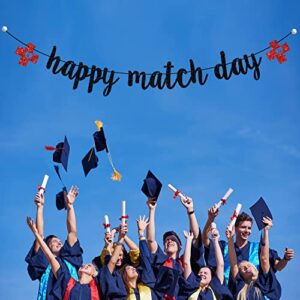 Happy Match Day Banner, Residency Match Day Decorations, Congrats on Matching, Medical School Graduation Party Decorations Black Glitter