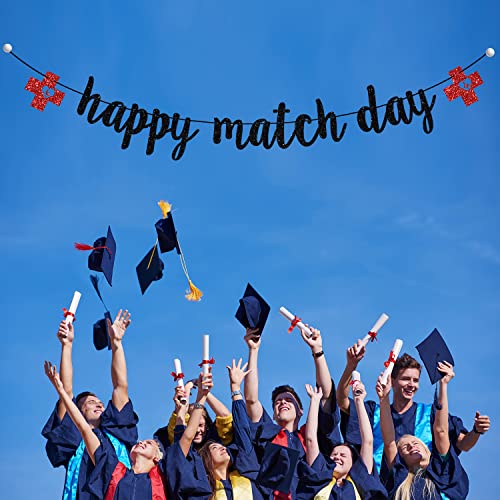 Happy Match Day Banner, Residency Match Day Decorations, Congrats on Matching, Medical School Graduation Party Decorations Black Glitter