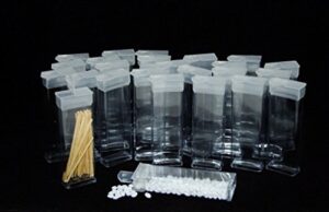 rectangle clear plastic storage tubes with flip tops 3″ pack of 100