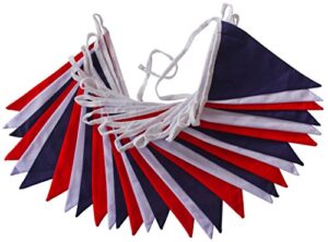 red white and blue bunting – 10m double sided triangle pennant flags