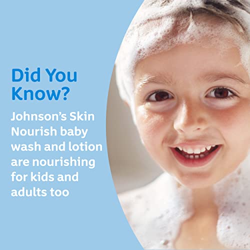 Johnson's Skin Nourish Moisturizing Baby Lotion with Aloe Vera Scent & Vitamin E, Gentle & Lightweight Body Lotion for The Whole Family, Hypoallergenic, Dye-Free, 16.9 fl. oz