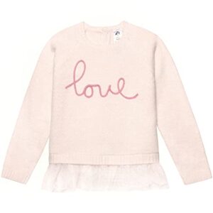 gerber baby and toddler girls sweater with tulle trim, light pink, 4t