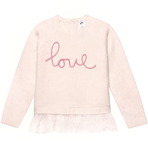 Gerber Baby and Toddler Girls Sweater with Tulle Trim, Light Pink, 4T