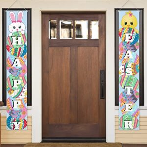 Happy Easter Porch Sign Easter Banner Indoor Outdoor Welcome Porch Wall Decor Front Door Party Decorations