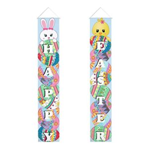 Happy Easter Porch Sign Easter Banner Indoor Outdoor Welcome Porch Wall Decor Front Door Party Decorations