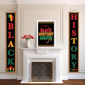 Black History Month Porch Banner Afro African American National Holiday Festival Front Door Wall Hanging Banner Decor