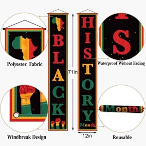 Black History Month Porch Banner Afro African American National Holiday Festival Front Door Wall Hanging Banner Decor