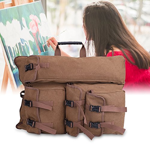 Yencoly Artist Portfolio Carry Shoulder Bag,4K Canvas Coffee Drawing Board Multi-Functional Sketchpad Art Bag Drawboard Bags for Drawing Sketching Painting