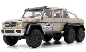 new jada mb g 63 amg 6×6 pickup truck silver jurassic world 1/24 diecast model car by jada 54035-w1