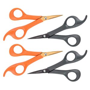 kuoniiy micro-tip scissors, pointed sharp titanium blades, 4-pack(6 inch)
