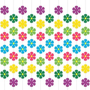 10 packs groovy flower party banners hanging decor, hippie room decor groovy party decorations flower shaped cutouts for birthday baby shower 60s 70s themed party supplies decor