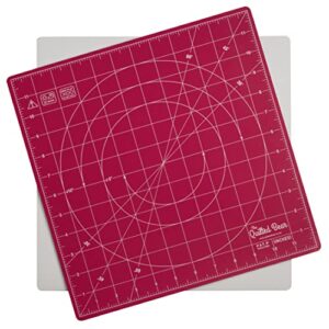 the quilted bear rotating cutting mat 12″ x 12″ – square self healing 360° rotating craft cutting mat with innovative locking mechanism for quilting & sewing your choice of colours available! (pink)