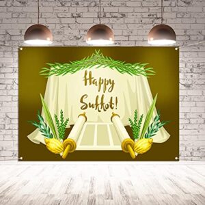 Pudodo Happy Sukkot Background Banner Sukkah Torah Jewish Holiday Festival Photography Wall Hanging Party Decoration