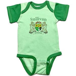 Sullivan Irish Coat of Arms Baby Onesie - 18 Months Mint Green