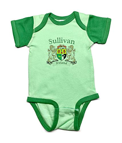 Sullivan Irish Coat of Arms Baby Onesie - 18 Months Mint Green