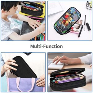 Stumble Guys Pattern Pen Pencil Case Bag Big Capacity Multifunction Storage Pouch Organizer with Zipper Office University for Girls Boy Black