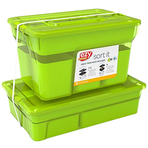 Ezy Storage Sort-It Small Organizers (2 Pk.) - Lime Green