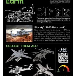 Metal Earth UH-60 Black Hawk Helicopter 3D Metal Model Kit Fascinations