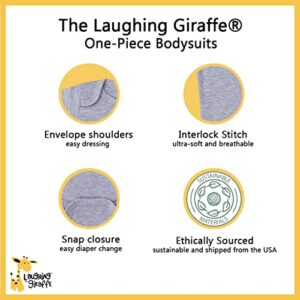 Laughing Giraffe Baby Blank Short Sleeve Unisex Onesie Bodysuit (3-6 Months, Heather Gray)