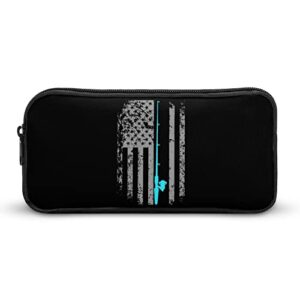 fishing american flag teen adult pencil case large capacity pen pencil bag durable storage pouch