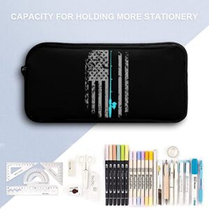 Fishing American Flag Teen Adult Pencil Case Large Capacity Pen Pencil Bag Durable Storage Pouch