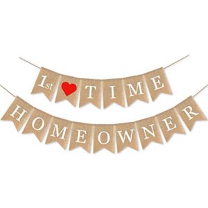 swyoun burlap 1st time homeowner banner house warming party mantel fireplace decoration supplies
