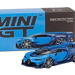 Truescale Miniatures Bugatti Vision Gran Turismo Light Blue and Carbon Blue 1/64 Diecast Model Car by True Scale Miniatures MGT00266