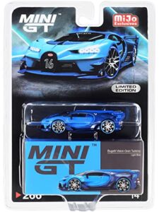 truescale miniatures bugatti vision gran turismo light blue and carbon blue 1/64 diecast model car by true scale miniatures mgt00266