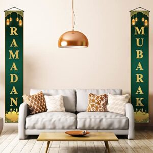 Ramadan Mubarak Porch Banner Iftar Islamic Mosque Muslim Religious Holiday Front Door Sign Wall Hanging Party Decoration