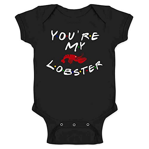Pop Threads Youre My Lobster Funny 90s TV Show Graphic Infant Baby Boy Girl Bodysuit Black 6M