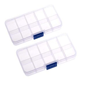 10 grids portable plastic organizer container storage box,with adjustable grid (2 pcs)