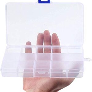 10 Grids Portable Plastic Organizer Container Storage Box,with Adjustable Grid (2 pcs)