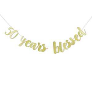 50 years blessed banner – 50th birthday banner,50th birthday banner party decorations,50th anniversary banner,50 birthday banner sign…