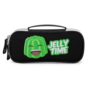 jelly time pu leather pen pencil bag organizer portable makeup carry case storage handbag