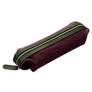alta andina pen & pencil case | eco pouch – recycled plastic thread & our vegetable tanned leather | school & office supplies, makeup, & art bag (burgundy)