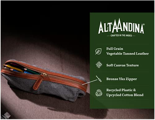 Alta Andina Pen & Pencil Case | Eco Pouch – Recycled Plastic Thread & Our Vegetable Tanned Leather | School & Office Supplies, Makeup, & Art Bag (Burgundy)