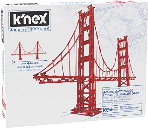 K'NEX Architecture: Golden Gate Bridge - Build IT Big - Collectible Building Set for Adults & Kids 9+ - New - 1,536 Pieces - Over 3 Feet Long - (Amazon Exclusive)