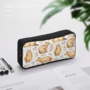 Funny Capybaras Animals Teen Adult Pencil Case Large Capacity Pen Pencil Bag Durable Storage Pouch