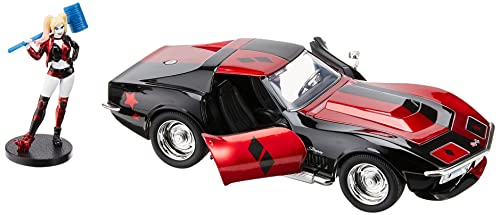 Jada 1:24 Diecast 1969 Chevy Corvette Stingray with Harley Quinn Figure