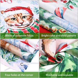 Tiamon Christmas Door Cover Christmas Cat Door Cover Decoration Xmas Cute Cat Snowflake Door Cover Banner for Winter Holiday Party Supplies, 70.9 x 35.4 Inches