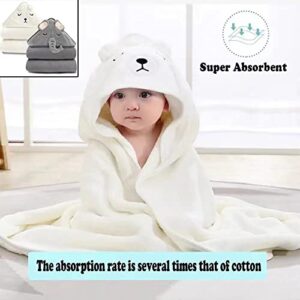 YECELINST 2 Pack Bamboo Hooded Baby Towel - Premium Soft Bath Towel for Bathtub for Babie, Newborn, Infant - Ultra Absorbent, Natural Baby Stuff Towel for Boy and Girl (Elephant, Bird)