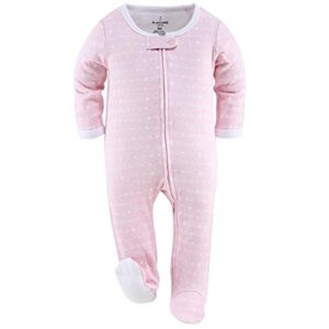 The Peanutshell Footed Baby Sleepers for Girls, Unicorn & Rainbow 3 Pack Set (9M) Pink