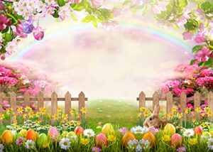 chaiya 7x5ft easter backdrop spring easter backdrop colorful eggs rainbow backdrop for easter party decoration backdrop children adult birthday party decor banner cy259